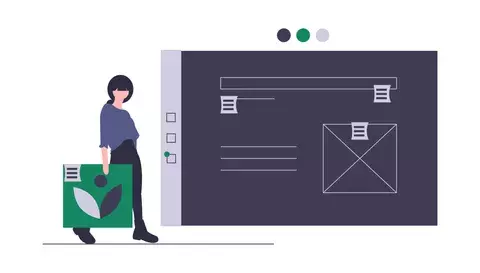 Illustration of a person building a website